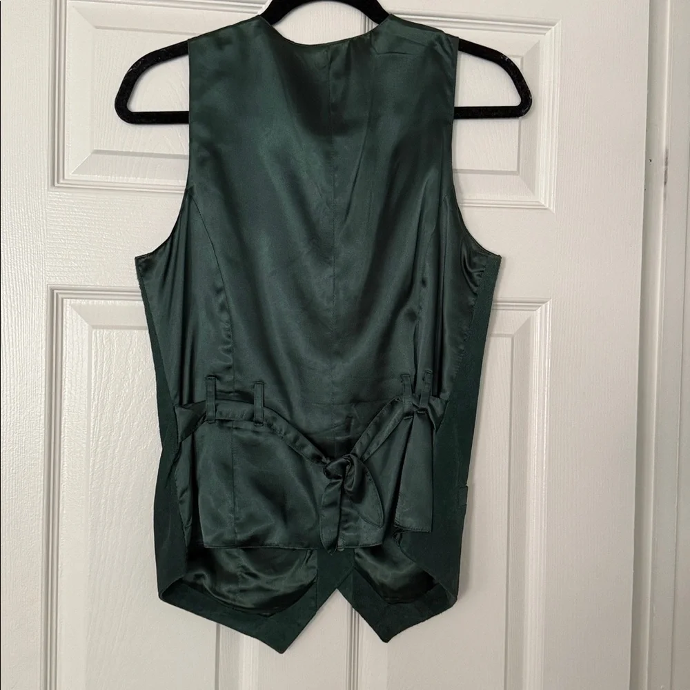 Vintage Nordstrom Forest Green Women's leather suede vest - Picture 5 of 5